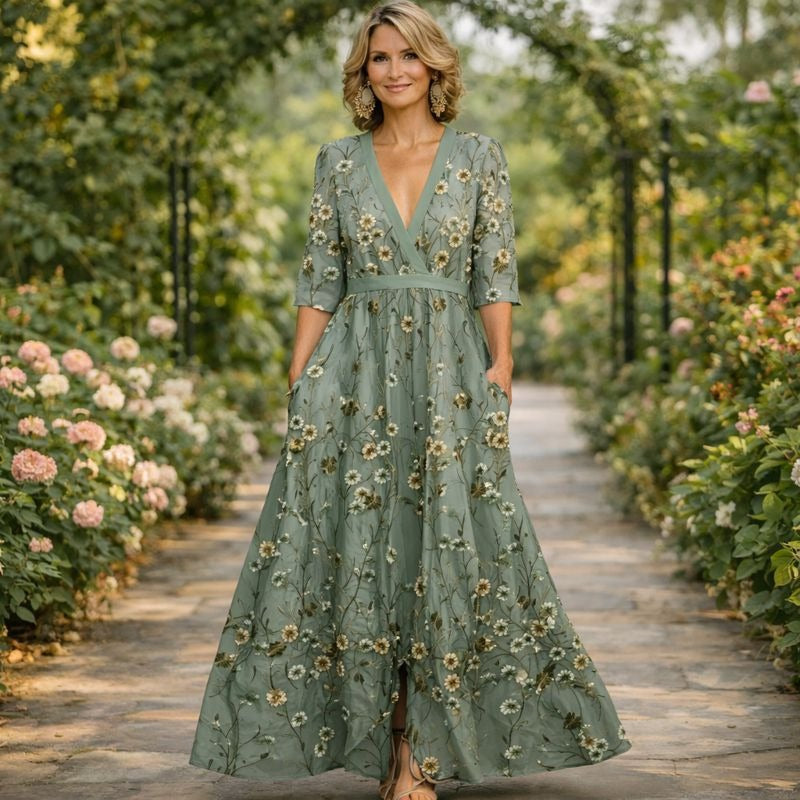 Mila™ | Robe maxi fluide à col en V