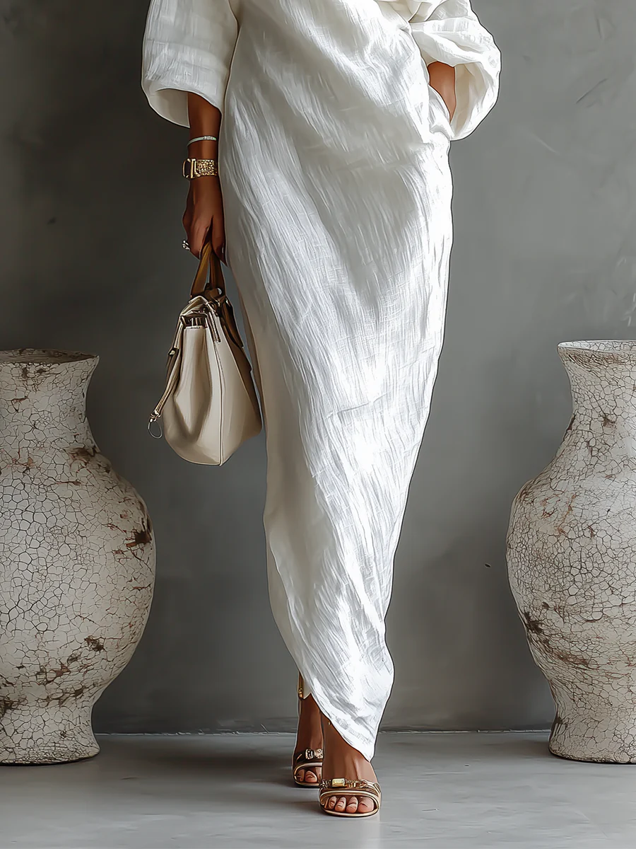 Elise™ | Robe Maxi Élégante à Épaules Dénudées en Blanc