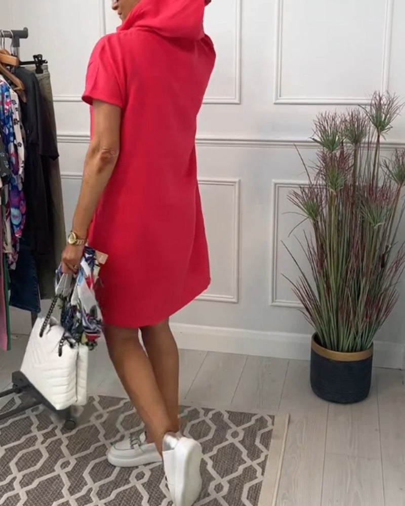 INES | Robe décontractée avec capuche et manches courtes parfaite pour l'été