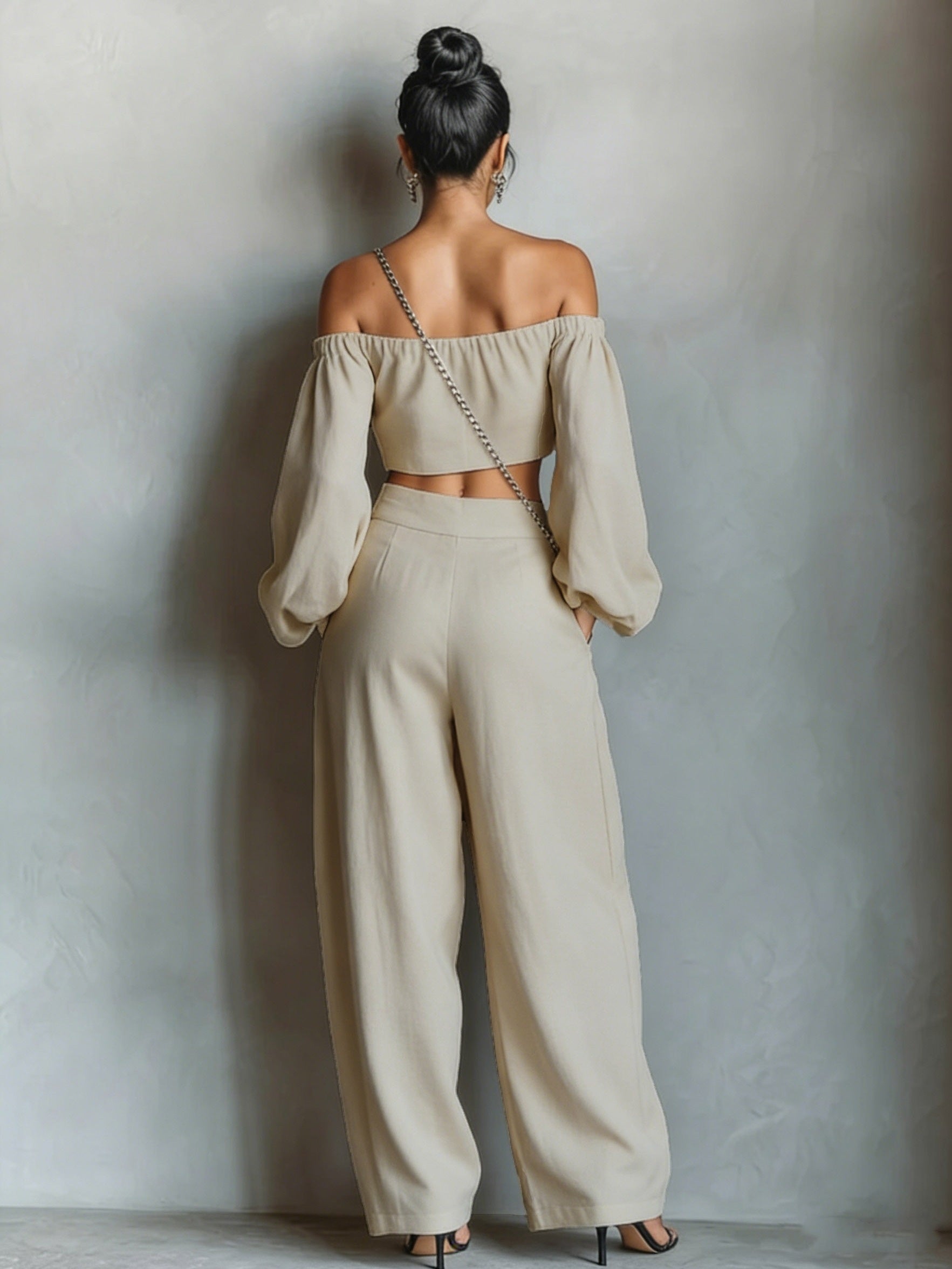 Tiana || Ensemble décolleté hors-épaule avec pantalon large