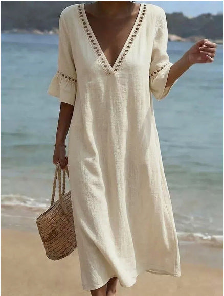 ELARA | Robe Maxi Aérée Confort Flatteur Style Côtier
