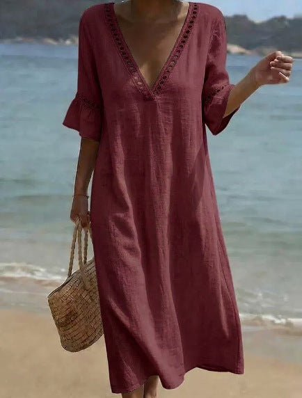 ELARA | Robe Maxi Aérée Confort Flatteur Style Côtier