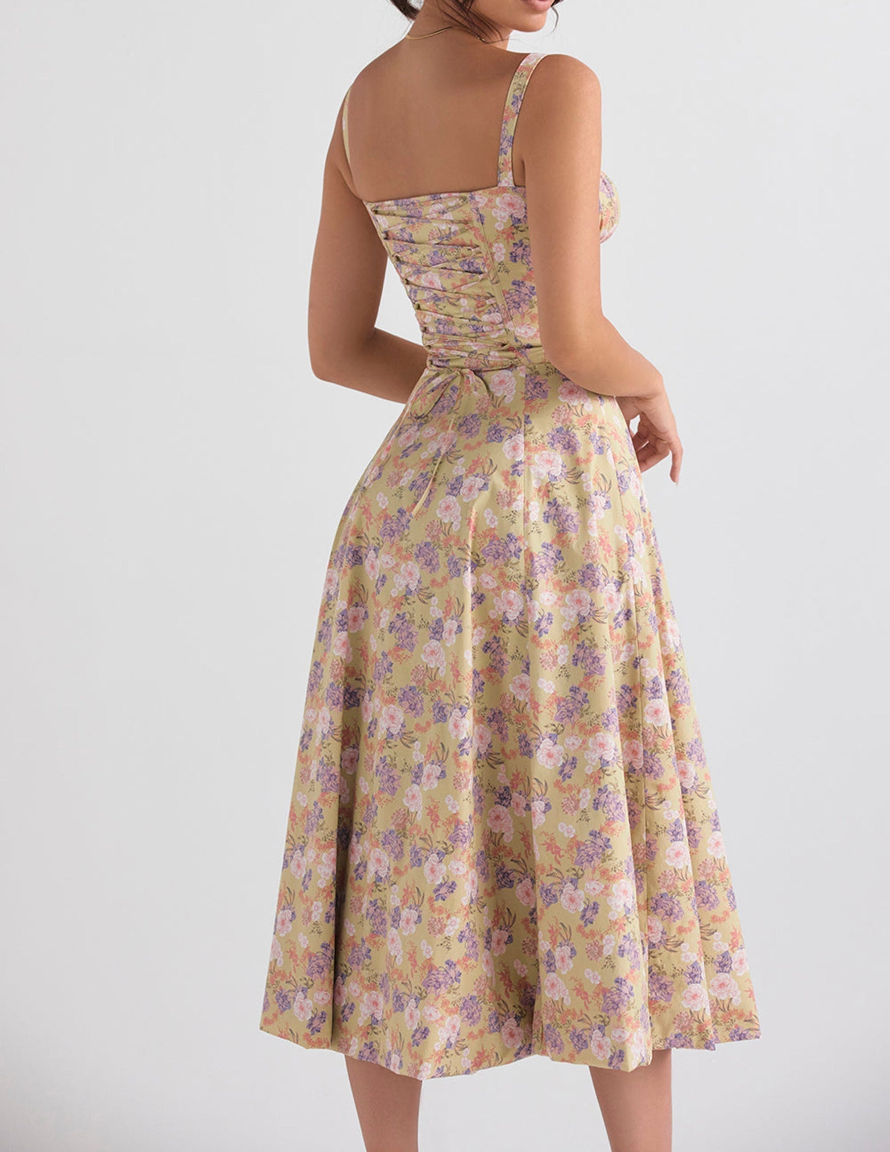 Robe Chemise Zigzag avec Imprimé de Roses