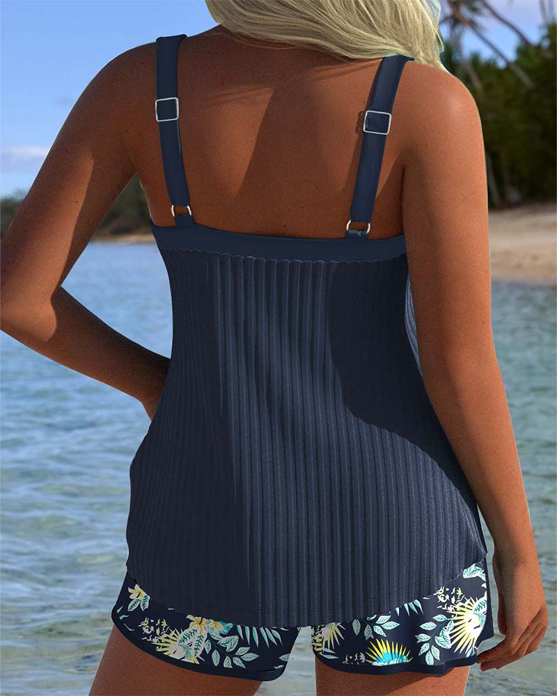 Rocío™ | Tankini à rayures avec culotte deux pièces