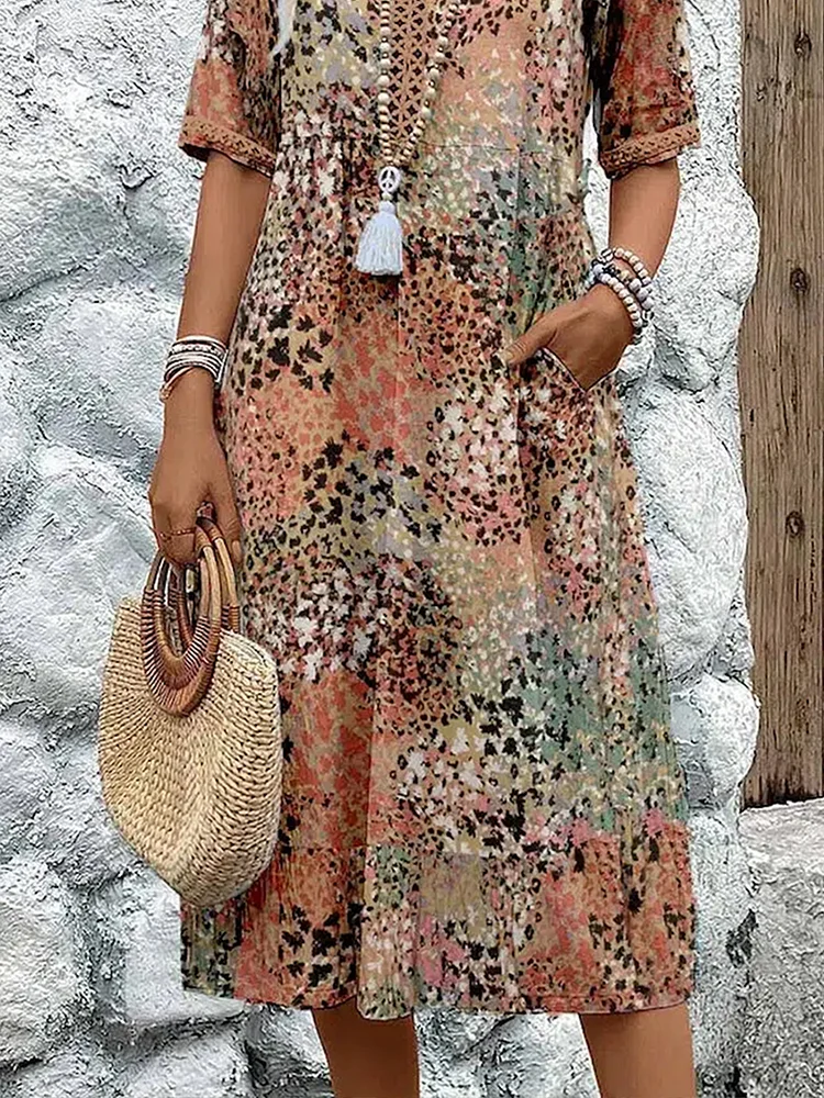 CALLIE | Robe Midi Vibrante Ajustement Flatteur Style Effortless