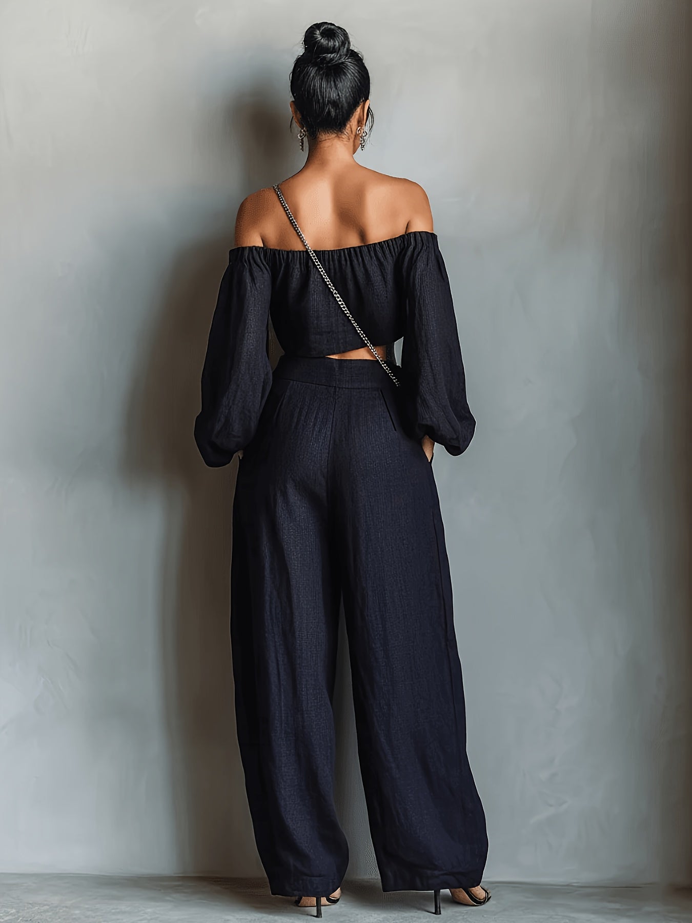 Tiana || Ensemble décolleté hors-épaule avec pantalon large