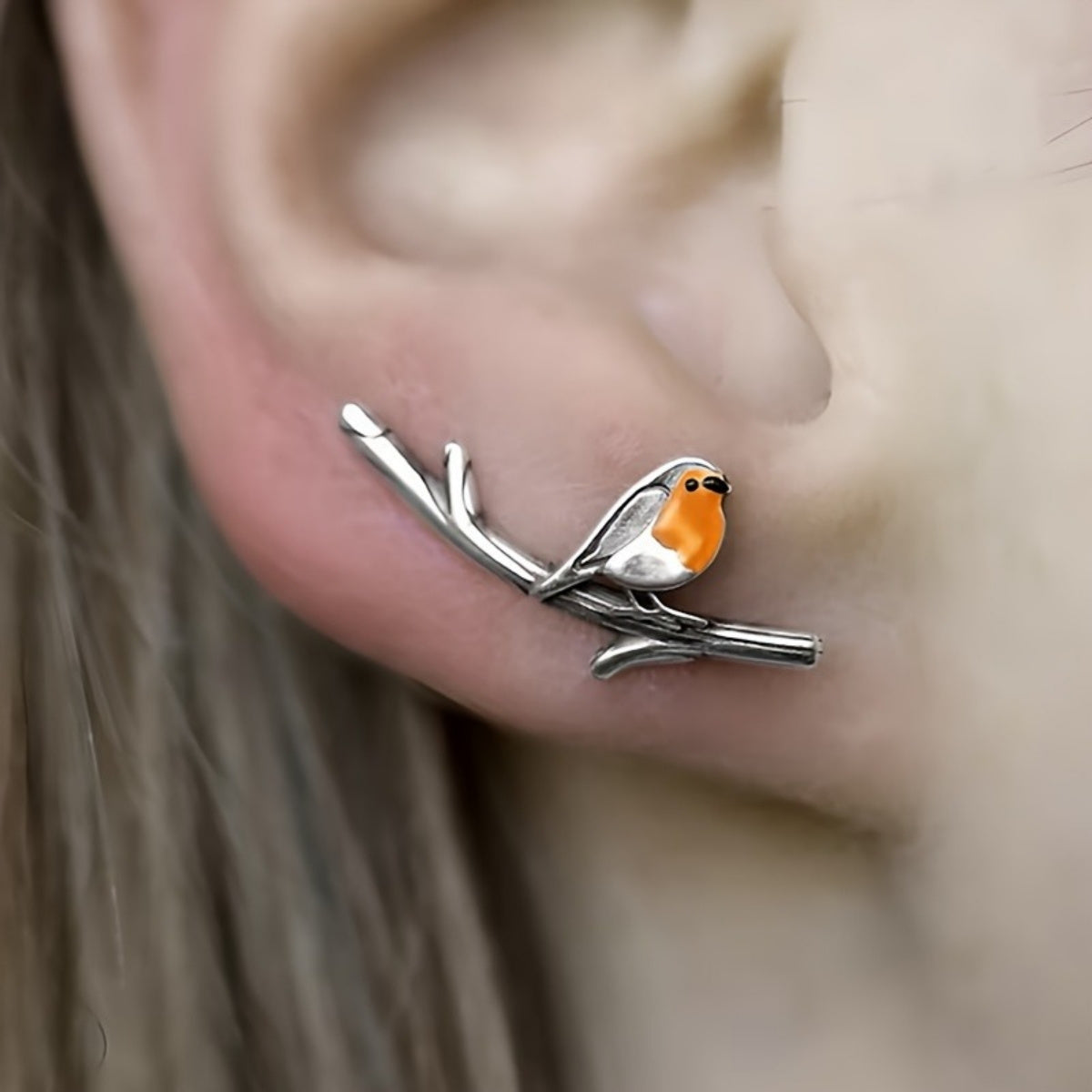 Rouge-gorge™ | Boucles d'Oreilles Oiseau Cartoon