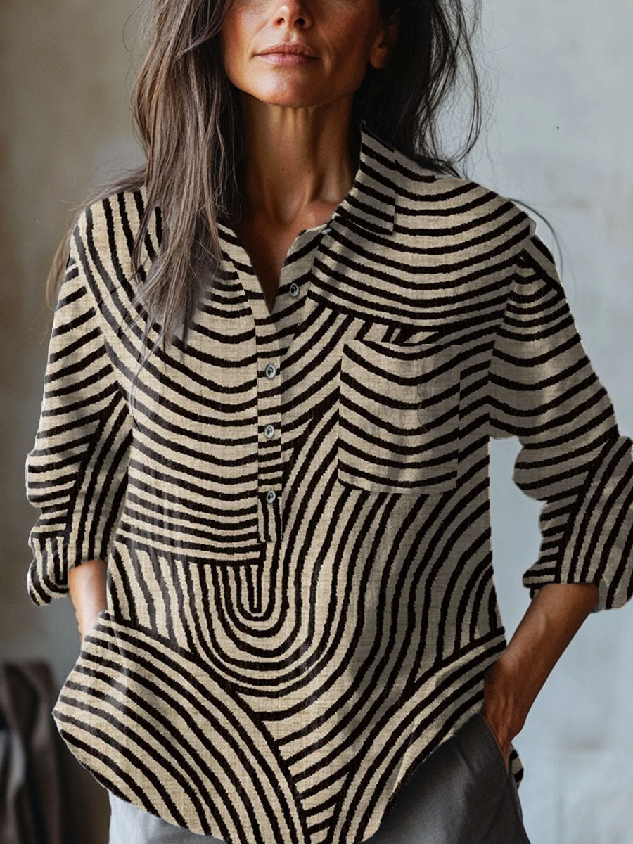 Gisella™ | Blouse en Lin Raffinée avec Imprimé
