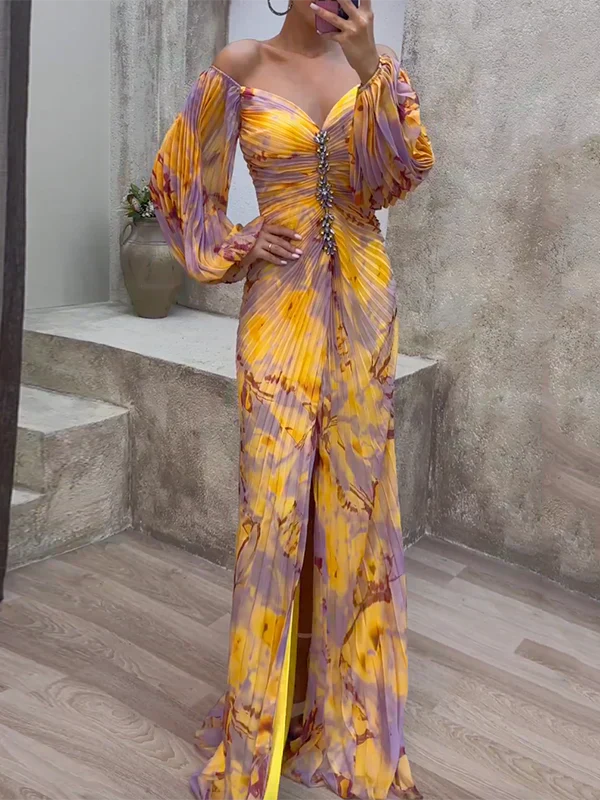 Maud™ | Robe de soirée longue plissée