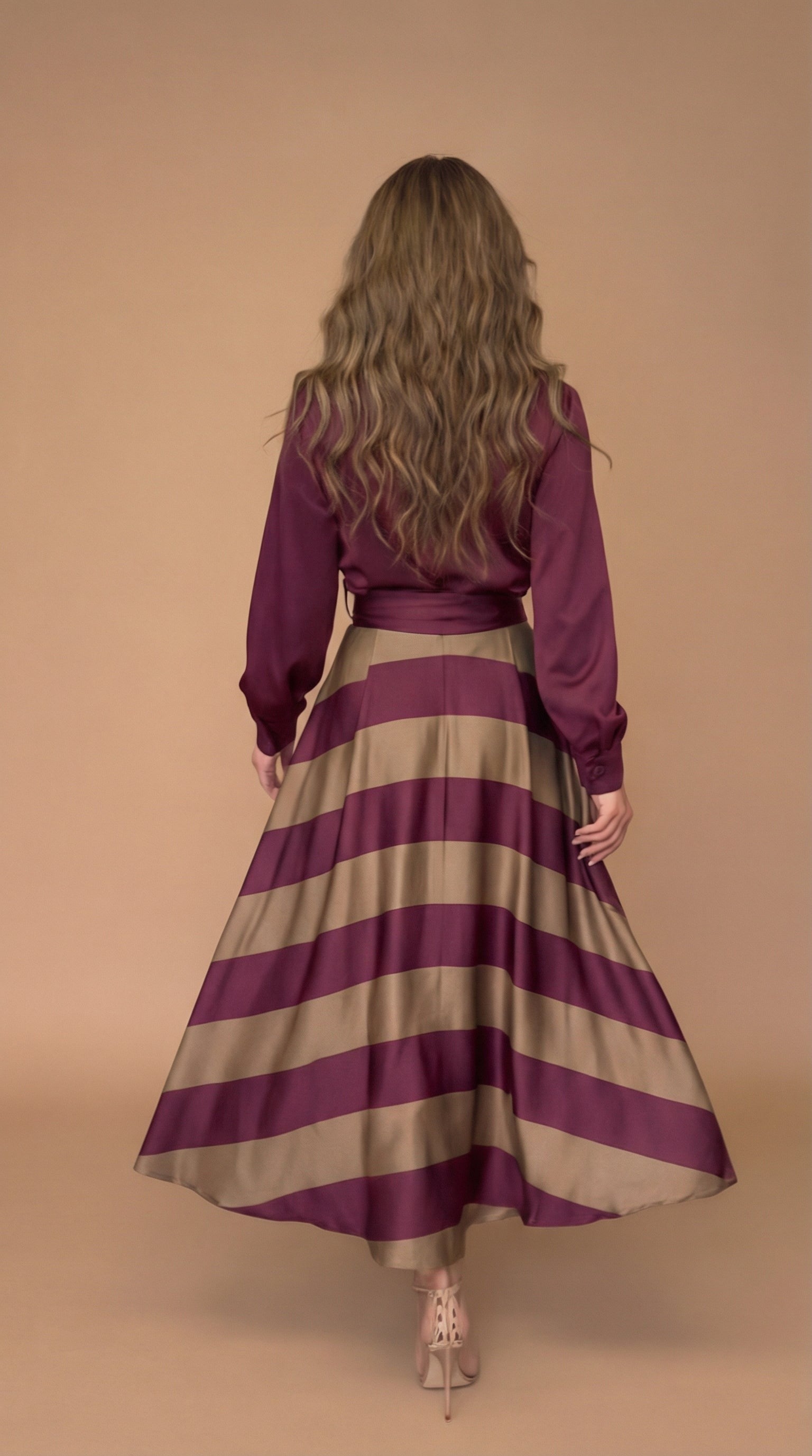 Mila™ | Robe longue rayée avec dentelle