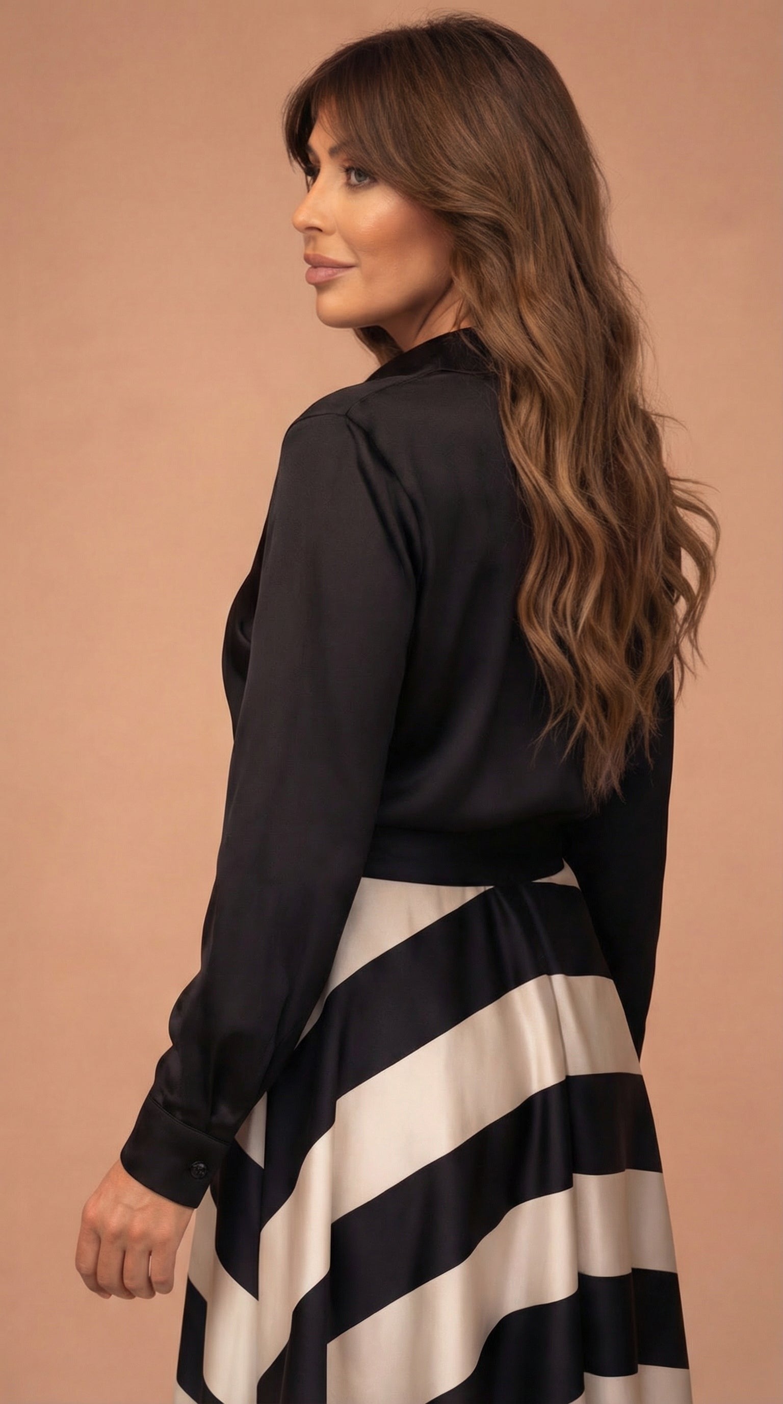 Mila™ | Robe longue rayée avec dentelle