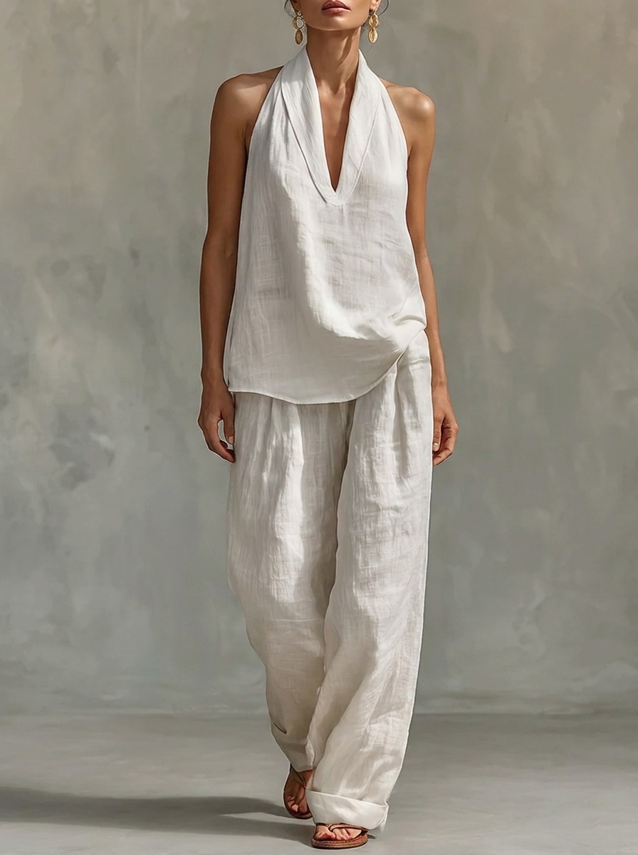 Sarah || Ensemble sans manches avec pantalon ample