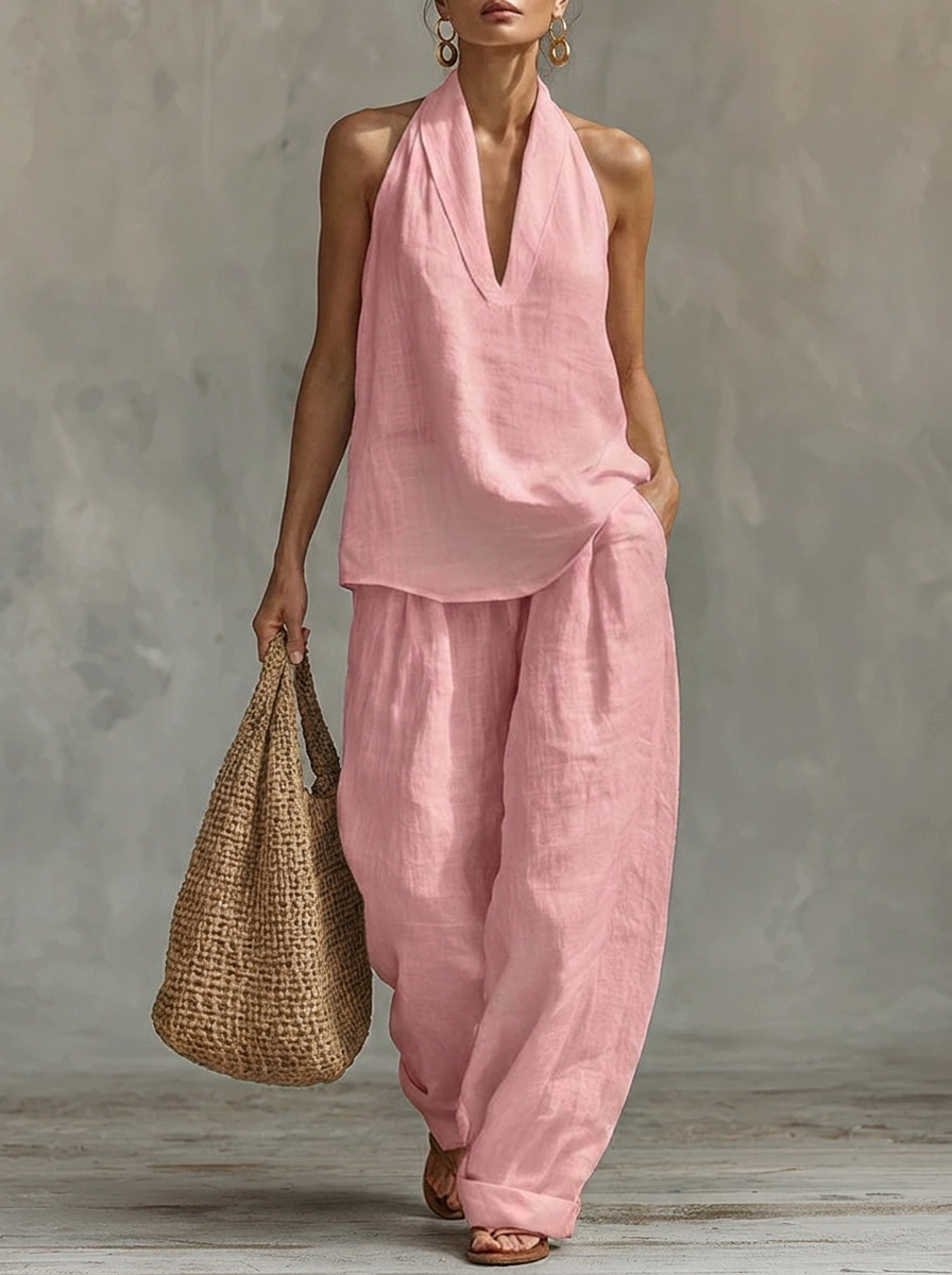 Sarah || Ensemble sans manches avec pantalon ample