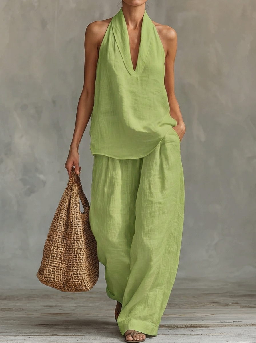 Sarah || Ensemble sans manches avec pantalon ample