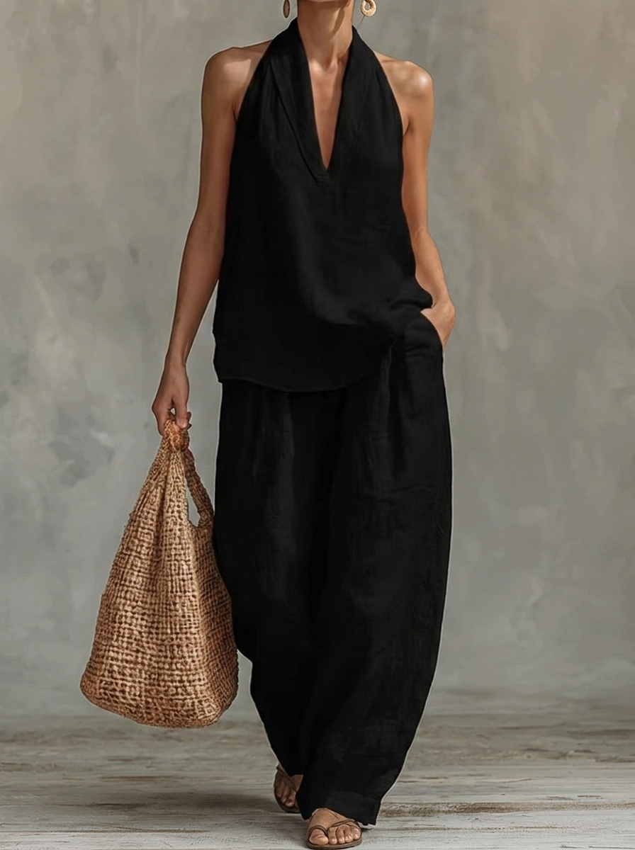 Sarah || Ensemble sans manches avec pantalon ample