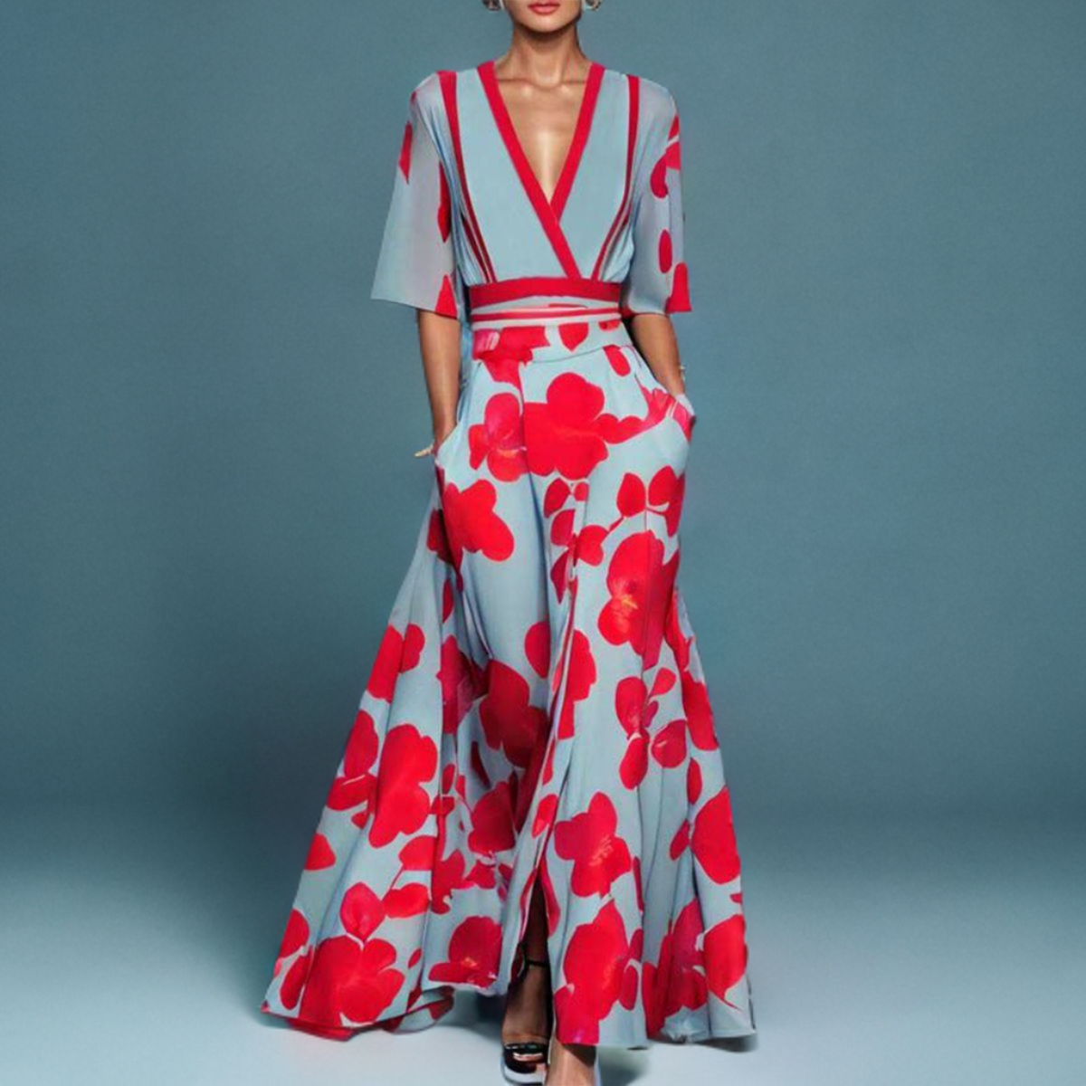 Mila™ | Robe maxi fluide à col en V