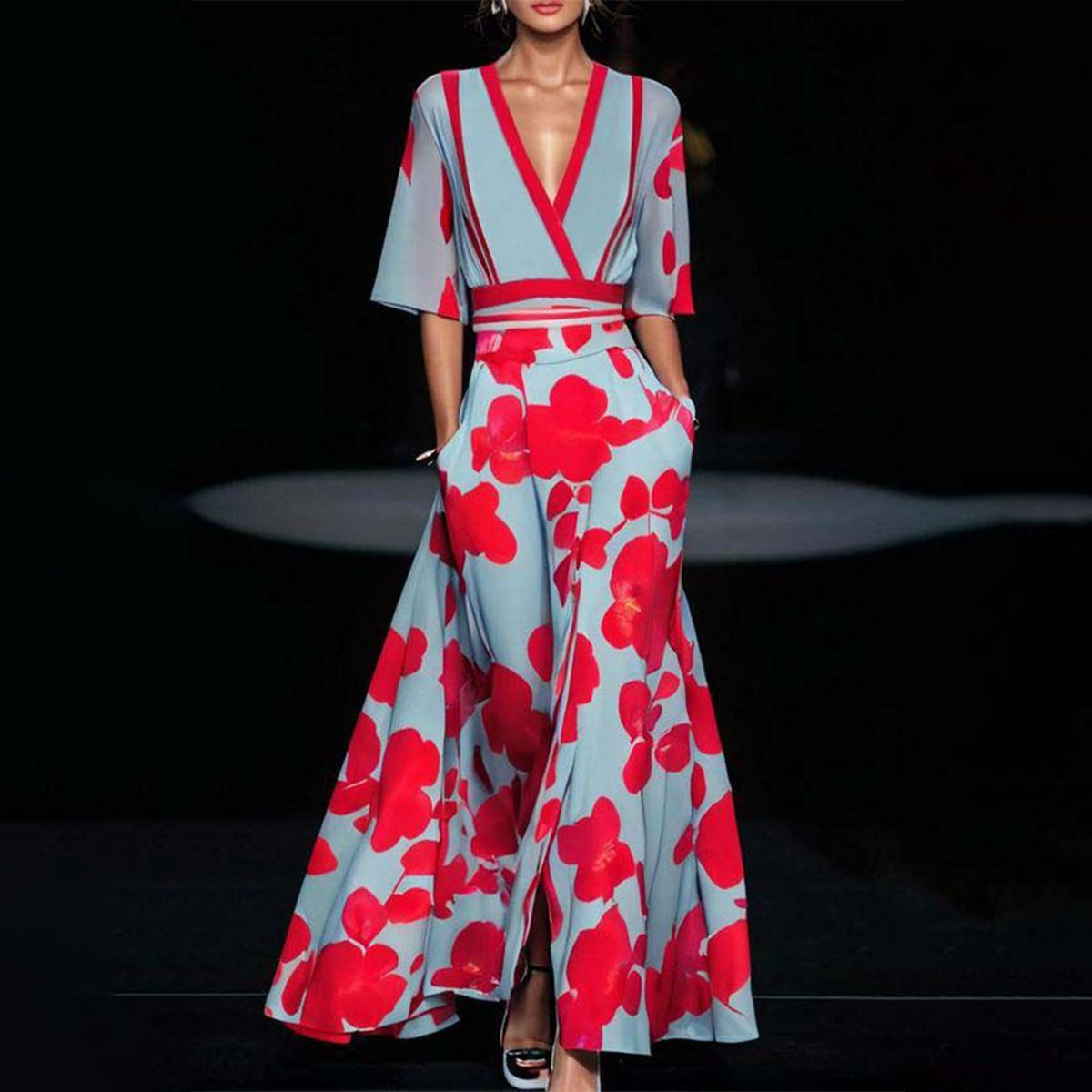 Mila™ | Robe maxi fluide à col en V