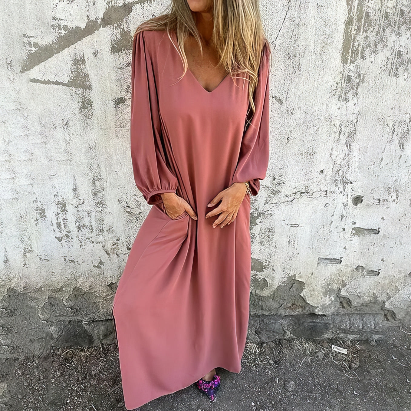 LIVIA | Robe Bohémienne Longue avec Poches et Coupe Stylée