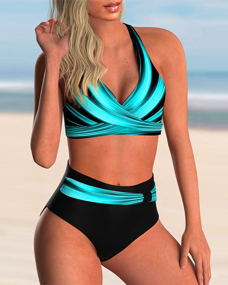 Alma™ | Ensemble de bikini avec décolleté halter et imprimé
