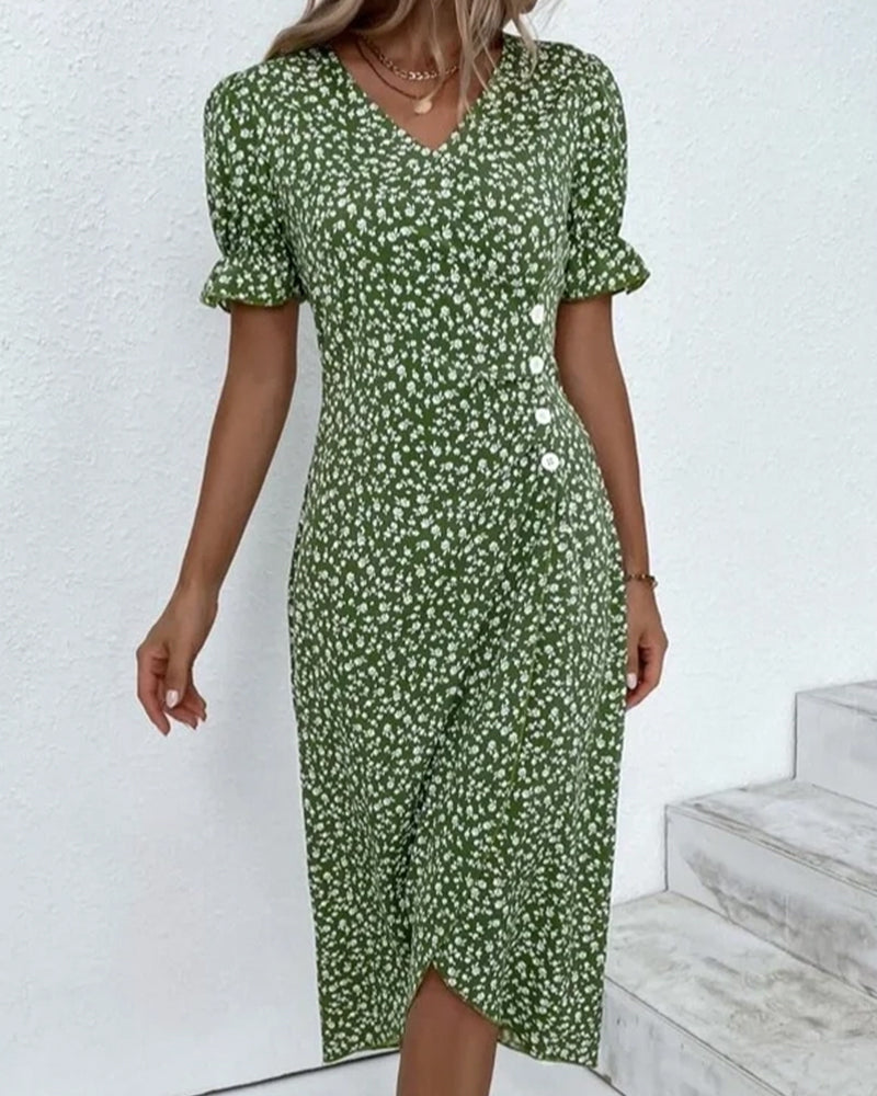 Sophie | Robe Midi Élégante et Confortable avec Imprimé Floral