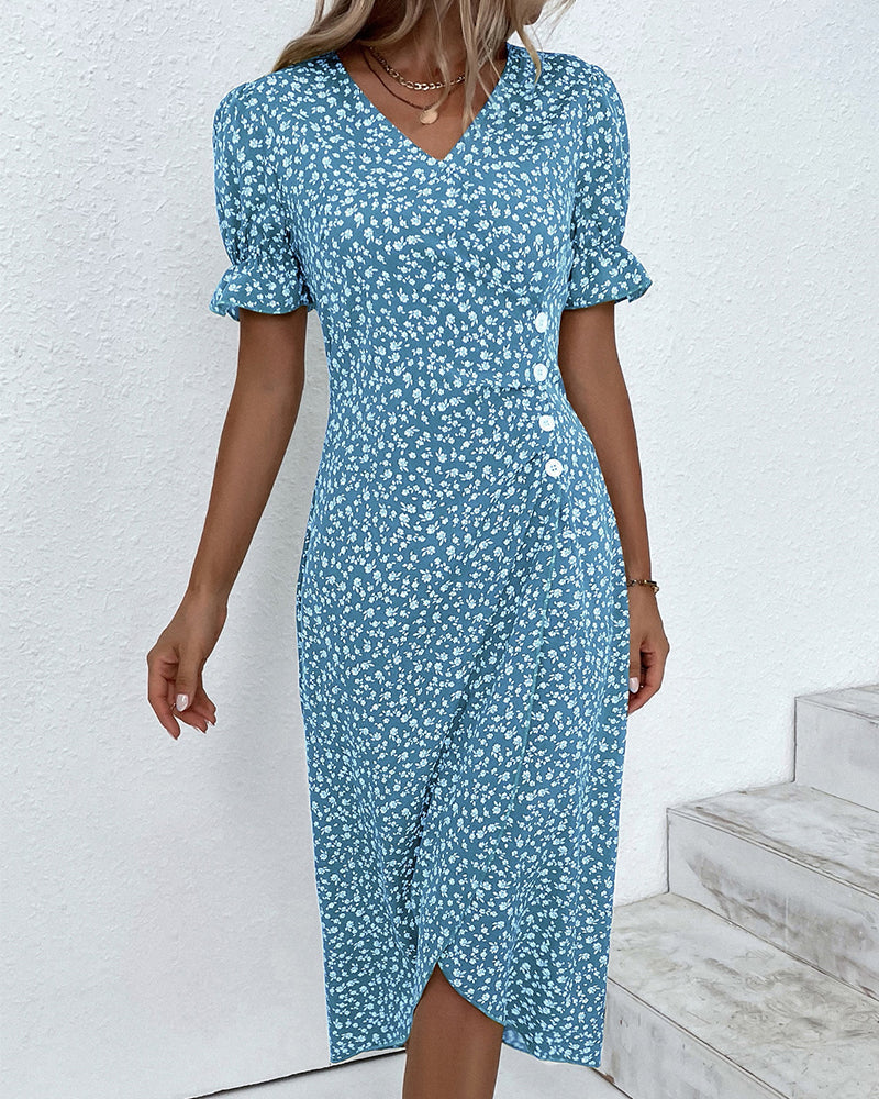 Sophie | Robe Midi Élégante et Confortable avec Imprimé Floral