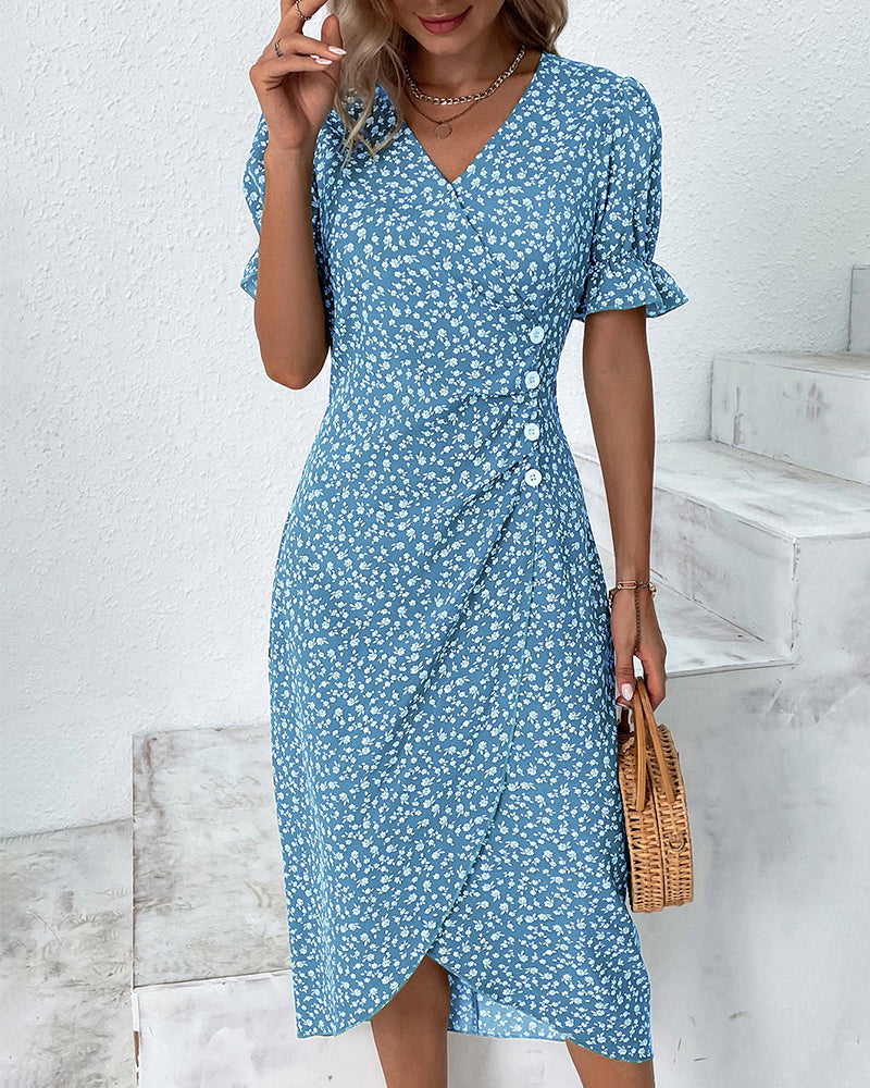 Sophie | Robe Midi Élégante et Confortable avec Imprimé Floral