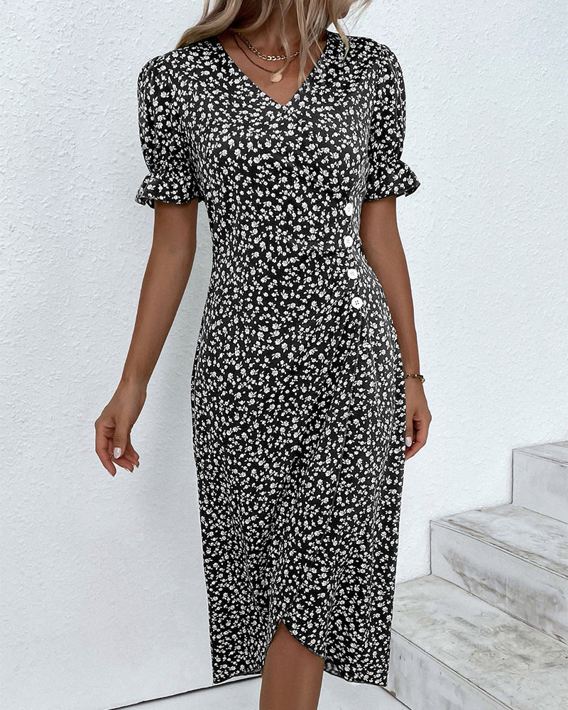 Sophie | Robe Midi Élégante et Confortable avec Imprimé Floral