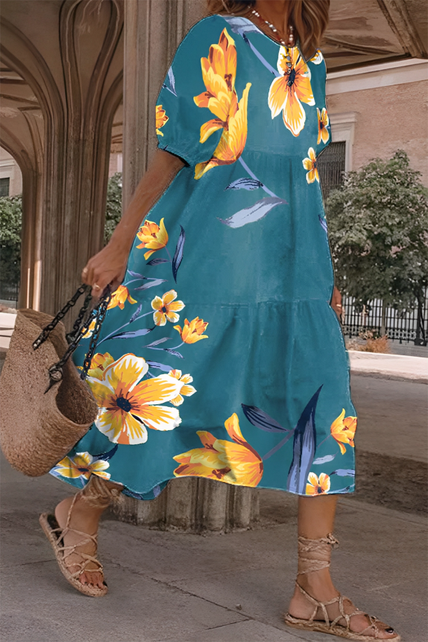 Iris | Robe Midi Élégante et Confortable