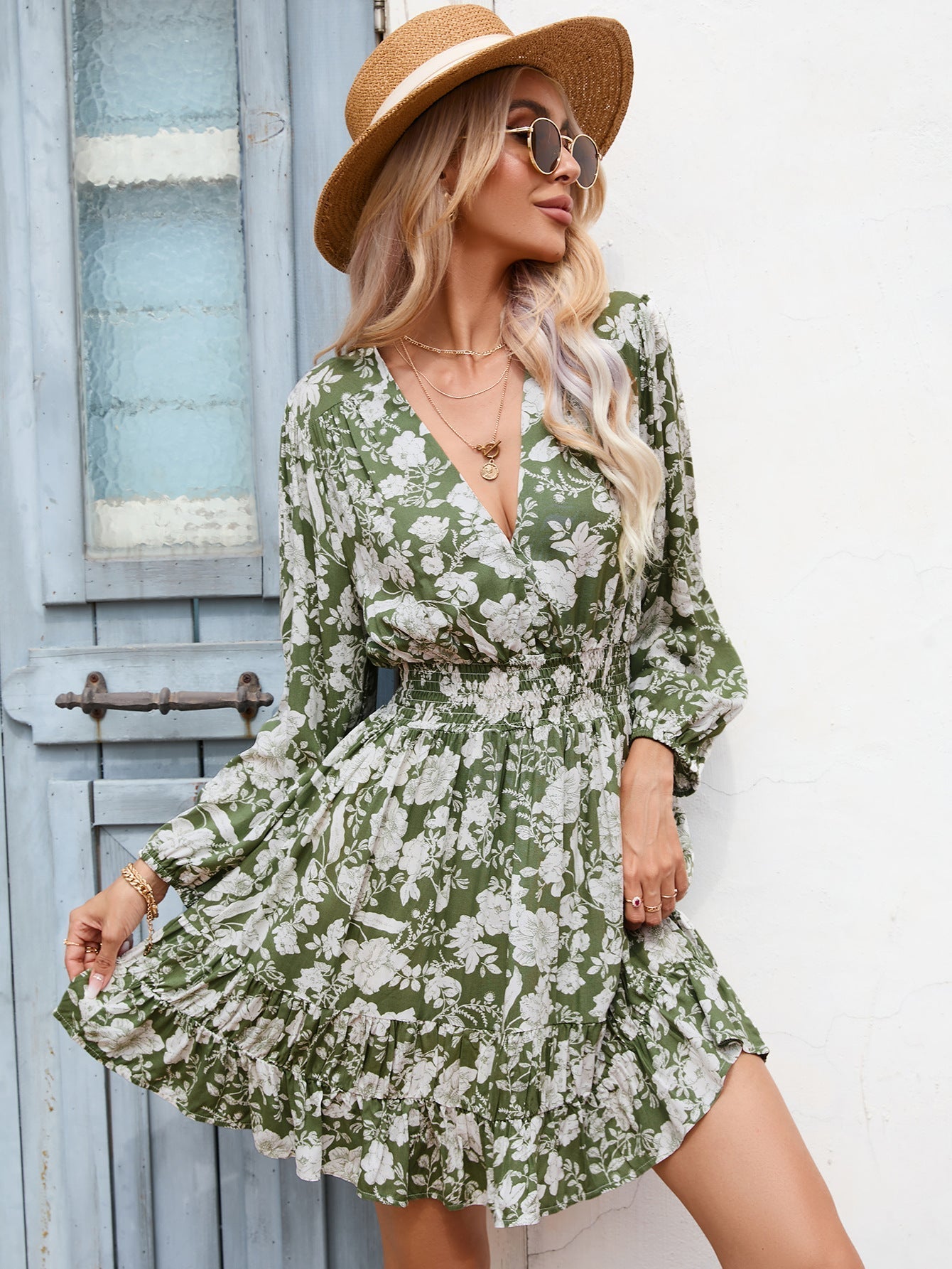 Robe avec Imprimé Français Délicat