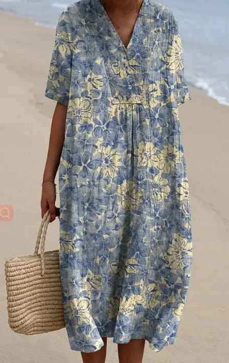 Robe imprimée brise d'été