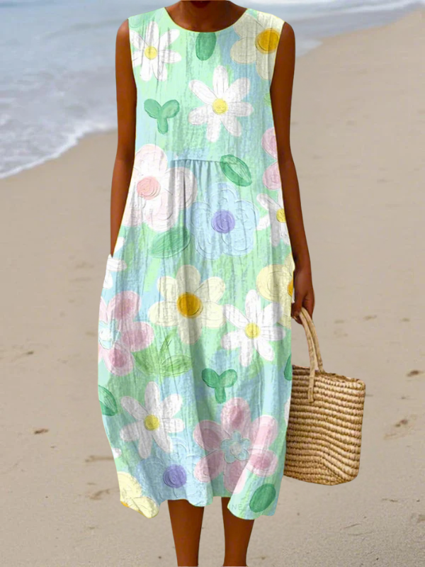 Erin™ robe midi à fleurs pastel