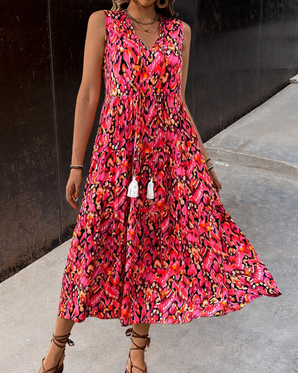 IRENE™ | Robe bohème à pompons