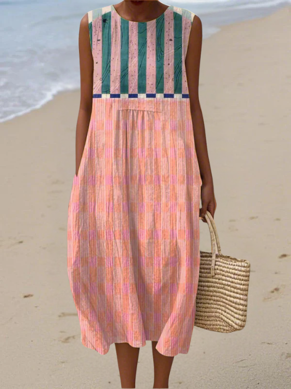 Lily™ Robe midi à rayures pastel
