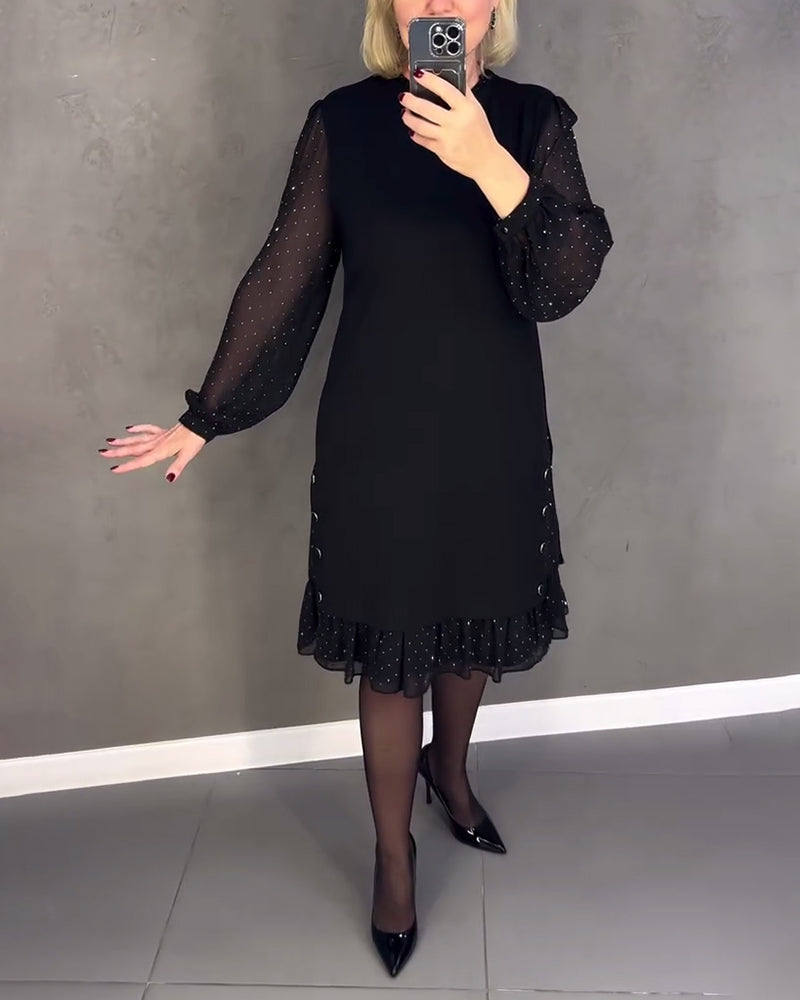 ELIANA | Robe Élégante avec Manches Transparentes et Coupe Flatteuse pour les Occasions d'Automne
