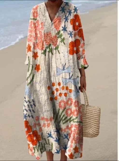 Robe imprimée brise d'été