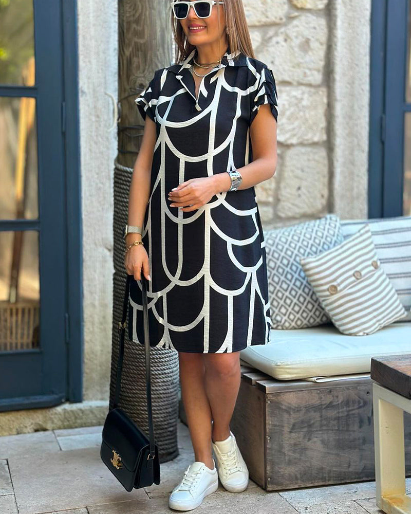 Vittoria | Robe Midi Élégante à Manches Courtes