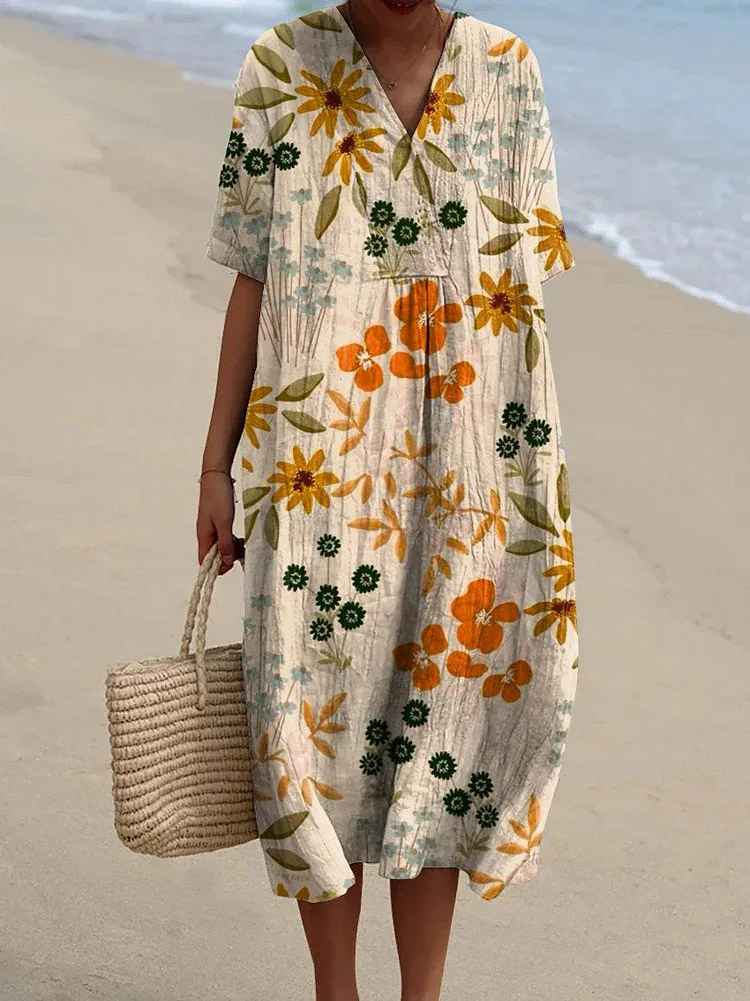 Robe imprimée brise d'été