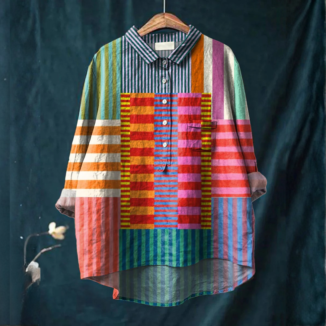 Marcella™ | Blouse en Lin Élégante avec Imprimé