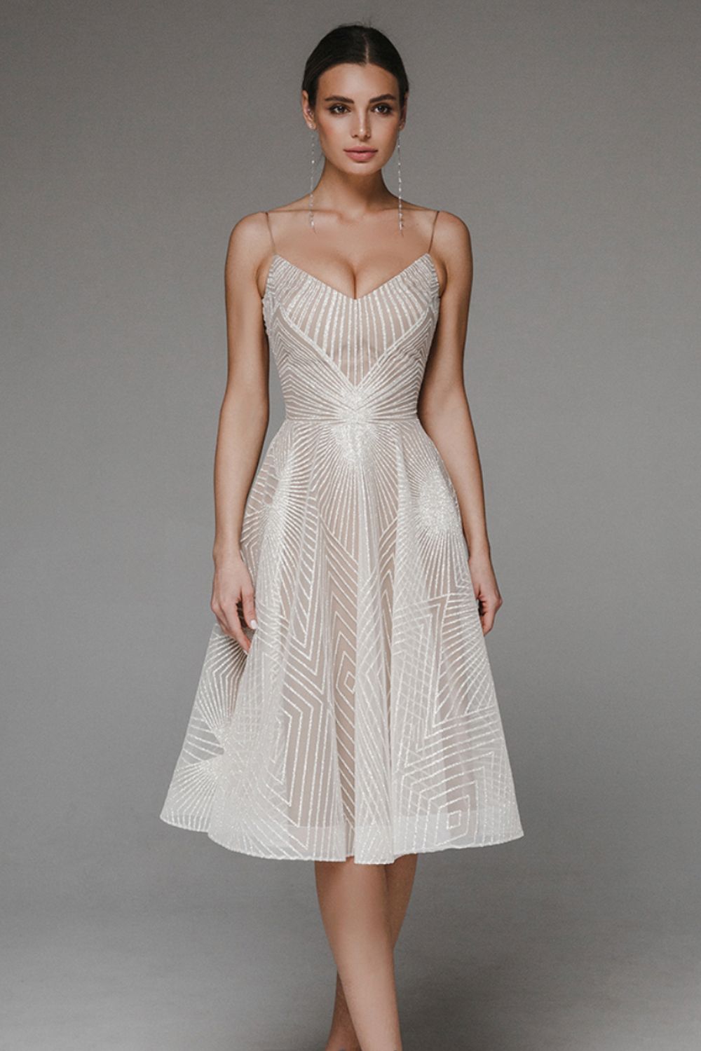 Velia | Robe Midi Élégante et Étincelante