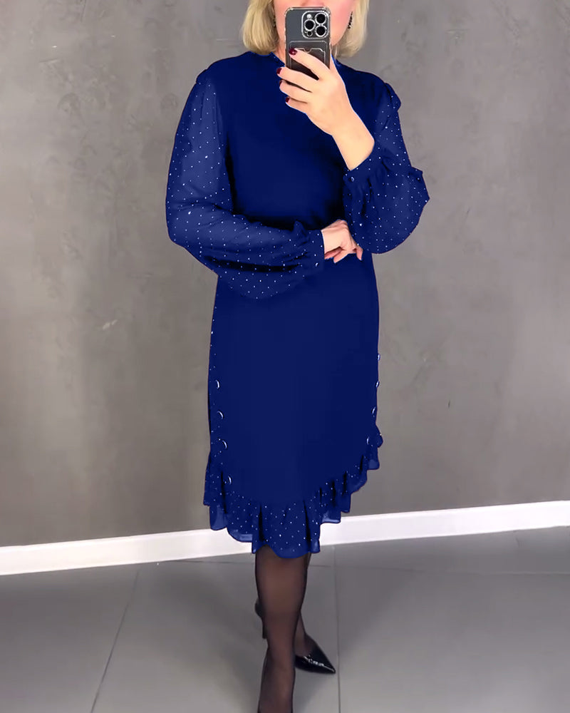 ELIANA | Robe Élégante avec Manches Transparentes et Coupe Flatteuse pour les Occasions d'Automne