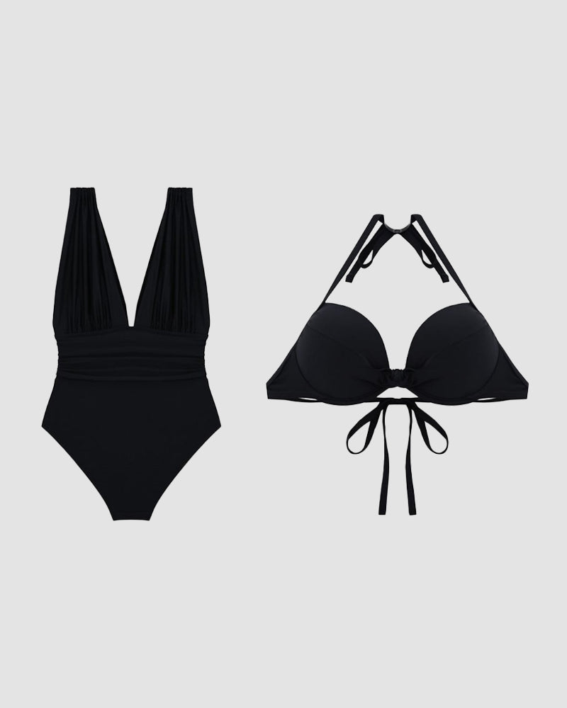 Francisca™ | Maillot de bain sculptant de luxe avec décolleté en V profond