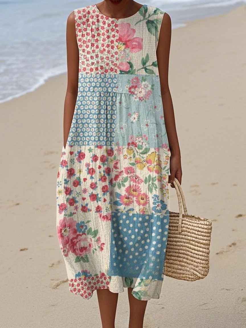 Robe imprimée brise d'été