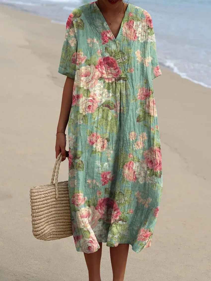 Robe imprimée brise d'été