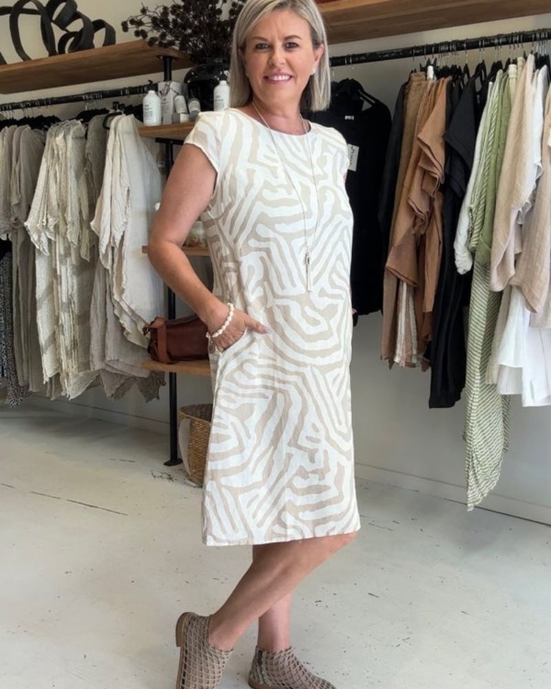 SABRINA | Robe d'Été Légère avec Imprimé Moderne pour Confort et Style Quotidien