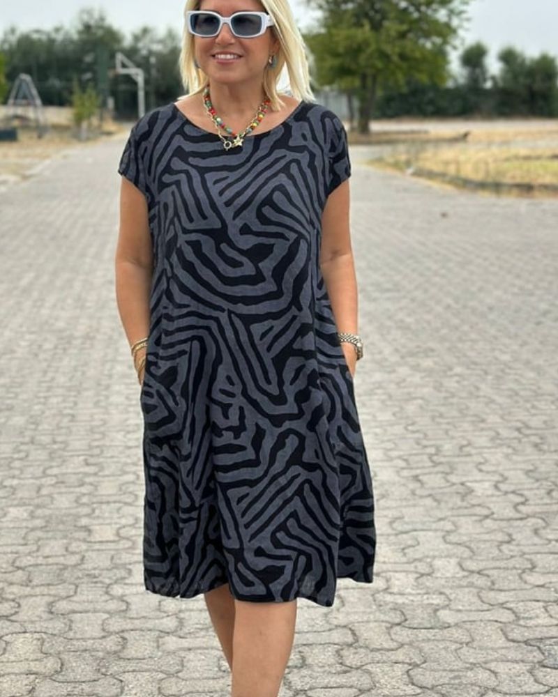 SABRINA | Robe d'Été Légère avec Imprimé Moderne pour Confort et Style Quotidien