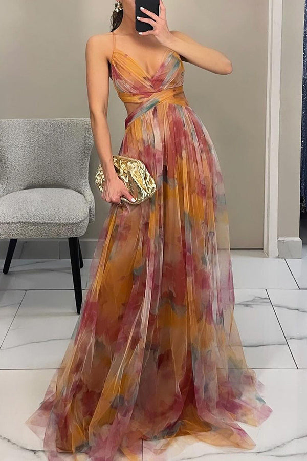 FLORELLA | Robe Maxi Bohème avec Imprimé Floral Romantique