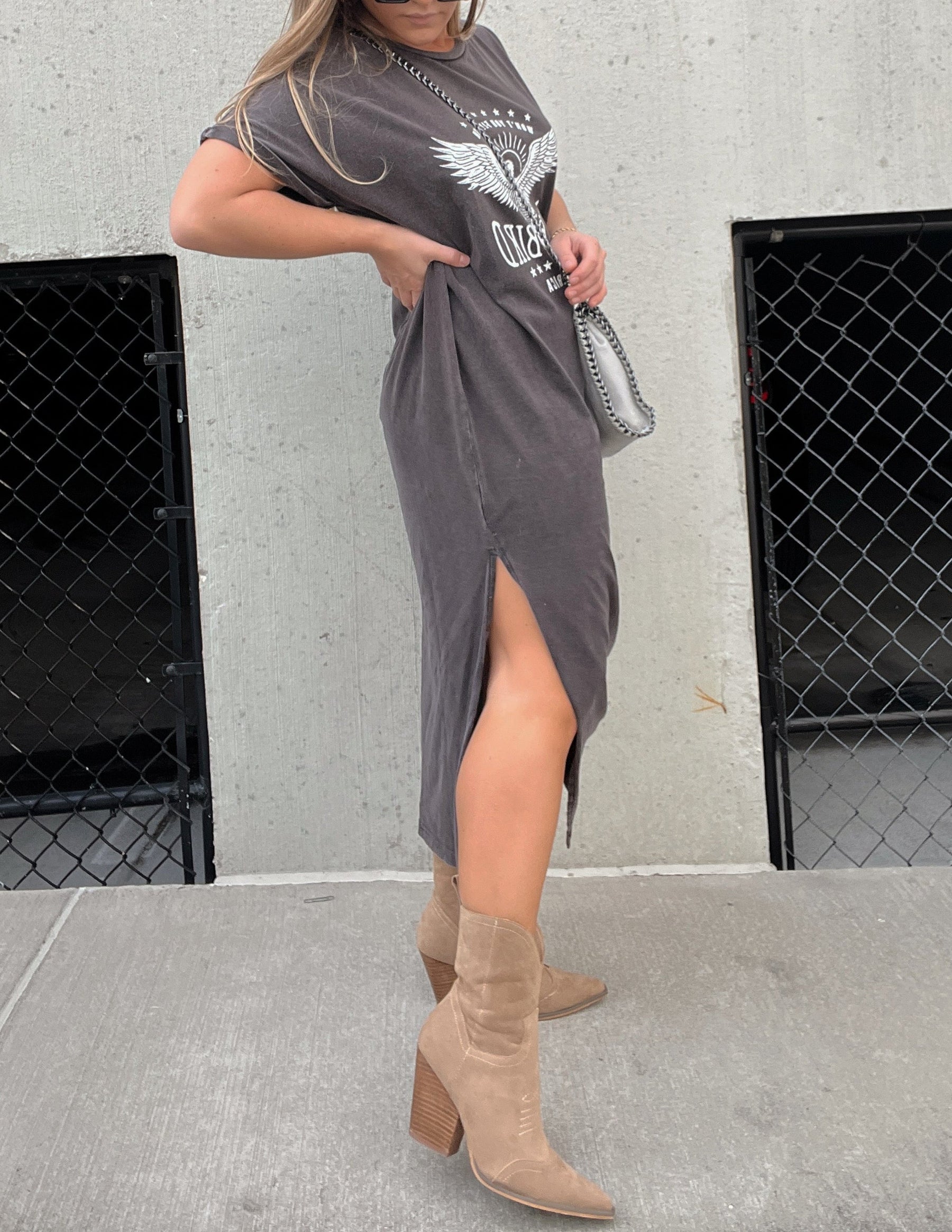 Robe Midi avec Imprimé Oiseau