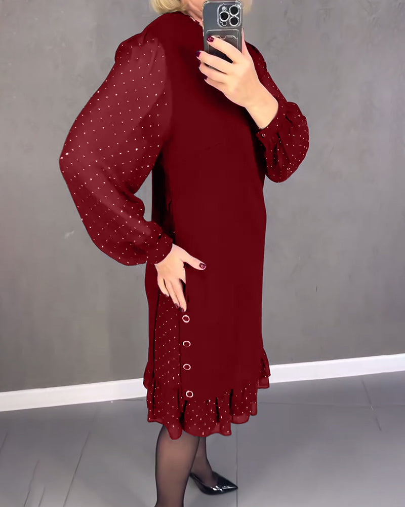 ELIANA | Robe Élégante avec Manches Transparentes et Coupe Flatteuse pour les Occasions d'Automne