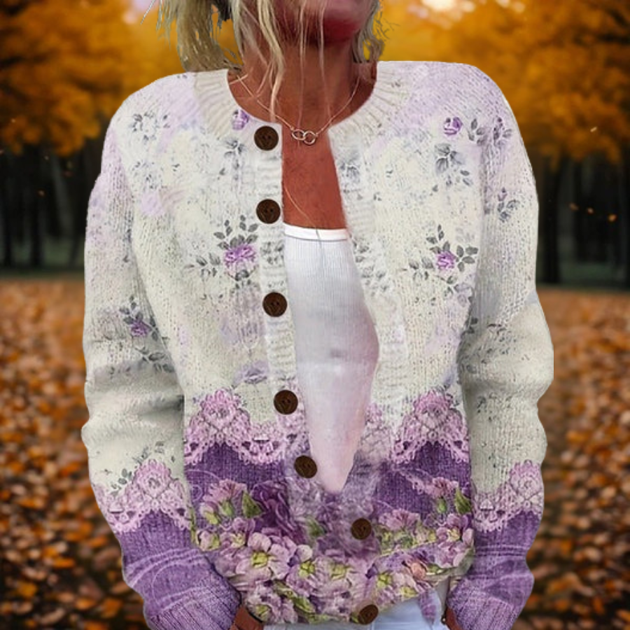 Limai™ | Gilet vintage en maille à imprimé fleuri