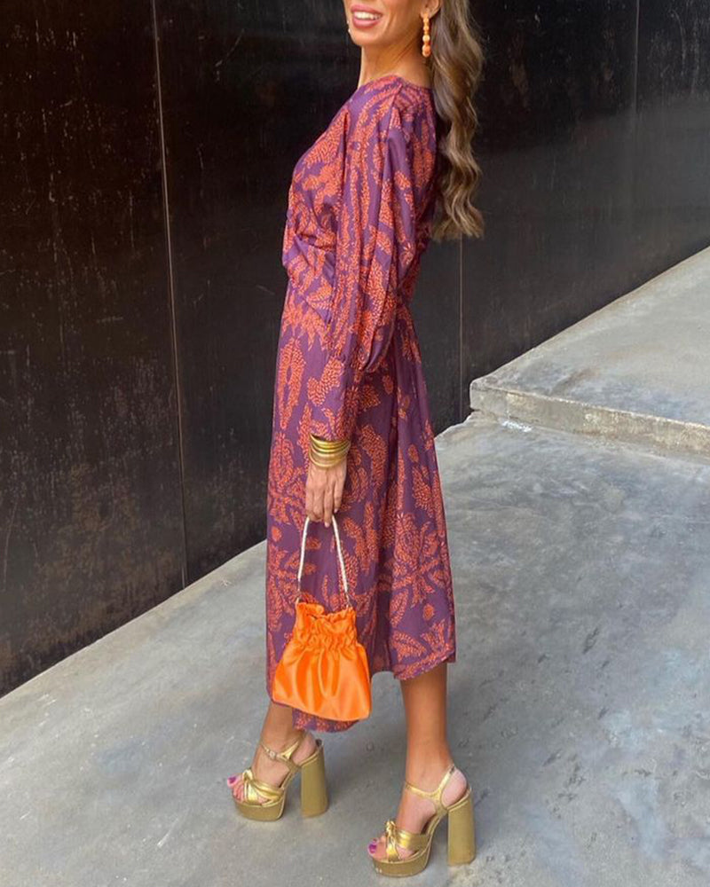 Isadora – Robe Midi Élégante avec Imprimé de Charme Intemporel